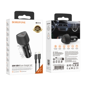CL adaptér Borofone (BZ31B) 1x USB C, PD 30W, kabel USB C na Lightning, černá