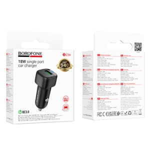 CL adaptér Borofone (BZ34) 1x USB A, 18W, QC 3.0, černá
