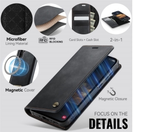 Pouzdro Book CaseMe Magnetic 2v1 iPhone 17, kompatibilní s magsafe, barva černá