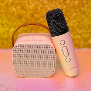 Mini karaoke systém MaxLife s mikrofonem, barva růžová