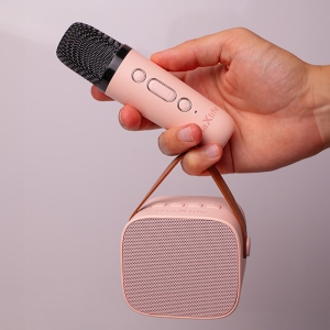 Mini karaoke systém MaxLife s mikrofonem, barva růžová