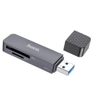 Čtečka paměťových karet HOCO HB45, USB A 3.0, barva metal grey