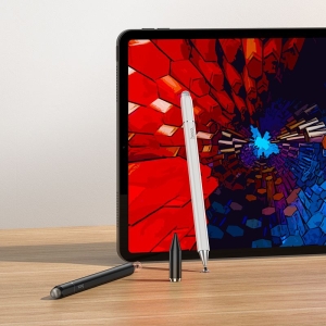 Dotykové pero Hoco GM111, 3-v-1, pasivní stylus pro tablet a mobilní telefon, bílý