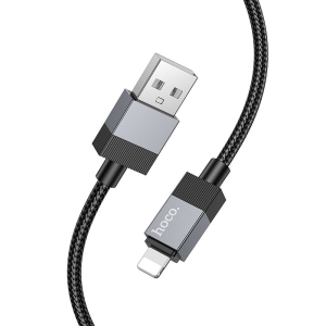 Datový kabel HOCO X110 USB A na Lightning, 2,4A, opletený, délka 1m, barva černá