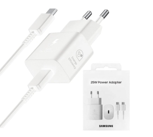 Nabíječ Samsung EP-T2510XWEGEU Power Travel Adapter 25W + kabel USB-C (blistr) white