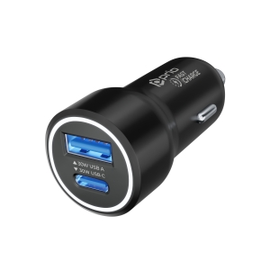 CL adaptér Prio, 1x USB C 1x USB A, PD 30W, černá