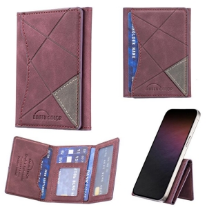MagSafe wallet Binfen Color, na kreditní karty s funkcí stojánku, 6 slotů na kartu, vínová