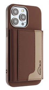 MagSafe wallet Binfen New, na kreditní karty s funkcí stojánku, 6 slotů na kartu, hnědá