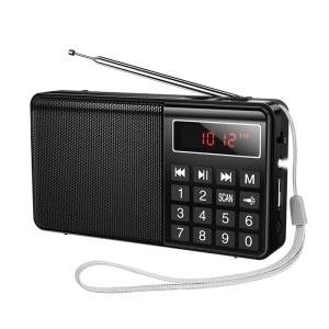 Mini přenosné rádio, Hoco HI50, se svítilnou, MP3, bluetooth v. 5.3, barva černá