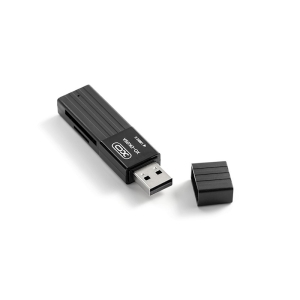 Čtečka paměťových karet XO (DK05A) 2v1, USB 2.0, SD, Micro SD, barva černá