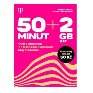 Twist SIM předplacená karta 2GB (1+1 GB, 50 minut) + 50 Kč kredit