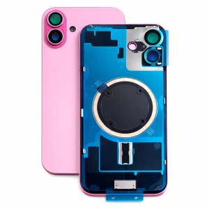 Kryt baterie iPhone 16 PLUS pink + metal clip + camera lens + magnet