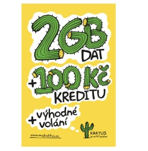 Kaktus SIM karta (T-Mobile) - kredit 100Kč / 2GB dat