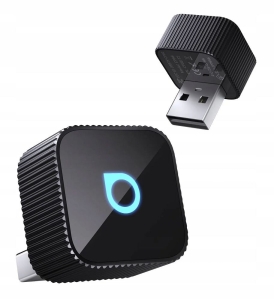 Bezdrátový adaptér do auta OTTOCAST Mini Cube T2, USB A + adaptér na USB C (bezdrátové používání Apple CarPlay a Android Auto) černý