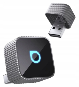 Bezdrátový adaptér do auta OTTOCAST Mini Cube T3, USB A + adaptér na USB C (bezdrátové používání Apple CarPlay a Android Auto) černá