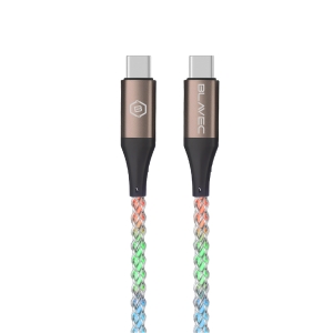 Datový kabel Blavec Neon, USB C na USB C - PD 60W 3A, délka 1m, kompatibilní s Android Auto a CarPlay, svítící RGB