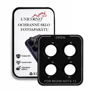 Unicorno ochranné sklo fotoparátu s aplikátorem Xiaomi Redmi NOTE 15 5G black
