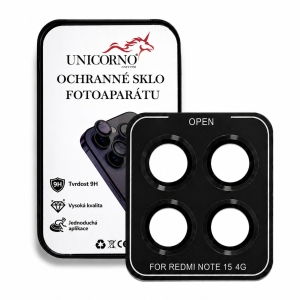 Unicorno ochranné sklo fotoparátu s aplikátorem Xiaomi Redmi NOTE 15 4G black