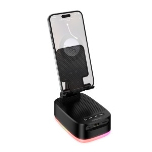 Mini reproduktor Bluetooth Borofone 3v1 s držákem a powerbankou 1500 mAh, černý