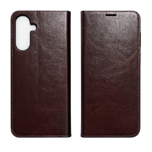 Pouzdro Leather Book z pravé kůže, Samsung A376 Galaxy A37 5G, Dark Brown