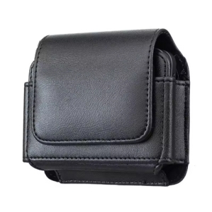 Kožená kapsička na opasek pro Z Flip 7/6/5 (10x9,5x3cm) černá