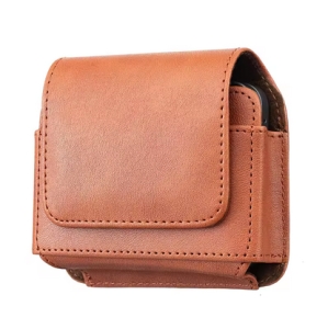 Kožená kapsička na opasek pro Z Flip 7/6/5 (10x9,5x3cm) hnědá