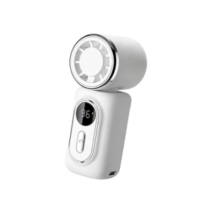 Mini přenosný ventilátor s klipem, LED displej, 5 rychlostí, bílá