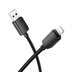 Datový kabel HOCO X113 USB A na Lightning, 2,4A, opletený, délka 1m, barva černá