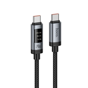 Datový kabel Hoco U148 Digitální displej, USB C na USB C, PD 240W (6A), 1m, černý