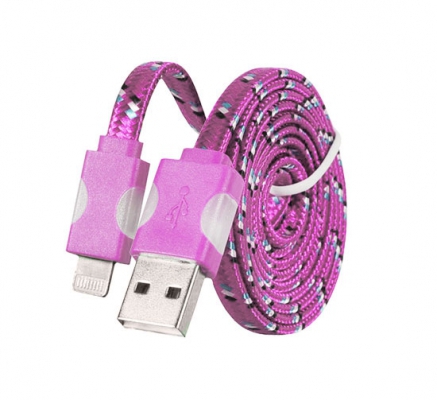 Datový kabel iPhone Lightning - Svítící barva růžová