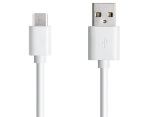 Datový kabel USB A na Micro USB, délka 1m, barva bílá