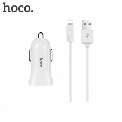 CL adaptér HOCO Z2 1x USB 1,5A + kabel iPhone 5, 6, 7, 8, X barva bílá