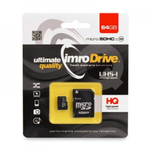 Paměťová karta micro SD IMRO 64GB Class 10 s adaptérem Blistr