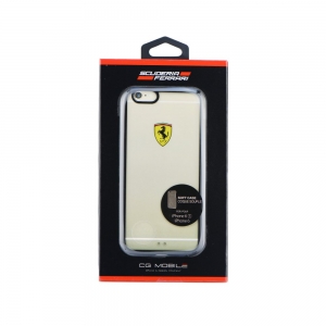 Pouzdro Ferrari iPhone 6, 6S (4,7) Hardcase FEHCP6BK transparentní / černá